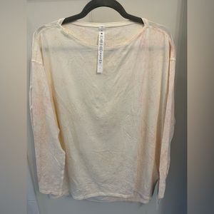 NWT Lululemon Back In Action Long Sleeve Shirt, Cirrus Lemon Strawberry, Size 10